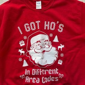Funny Red Santa Graphic Crewneck